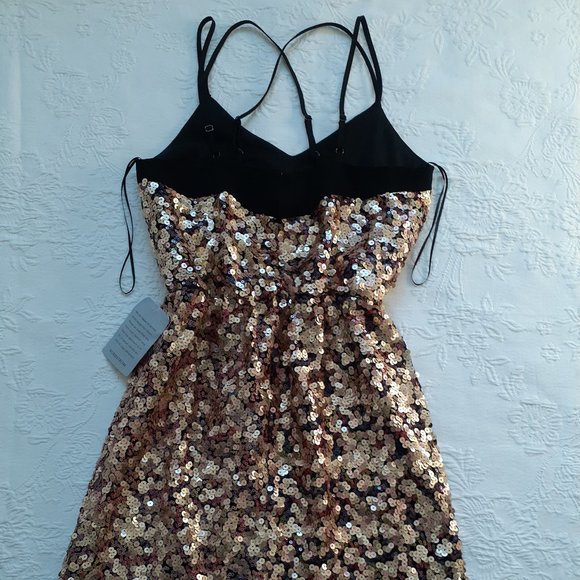 NEW Adelyn Rae Leila Sequin Strappy Back Dress Size S - Picture 5 of 15